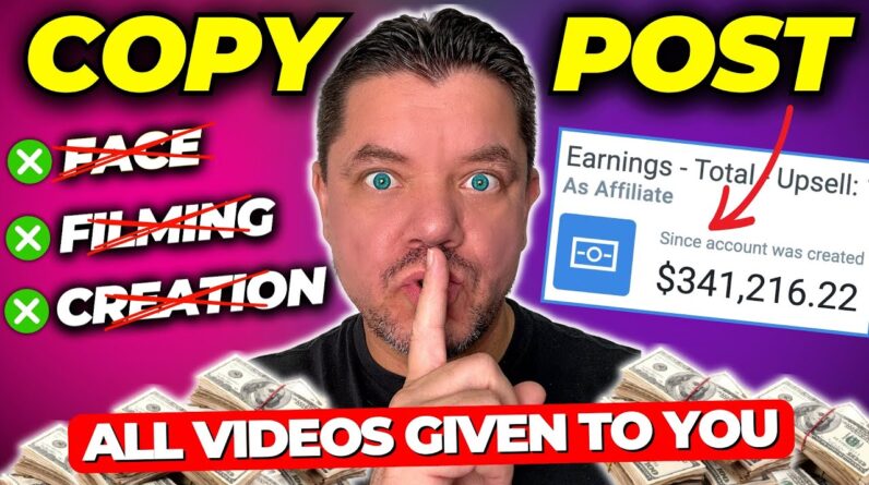 Easiest Way to Start Affiliate Marketing Reusing 433 FREE Videos (COPY & POST)